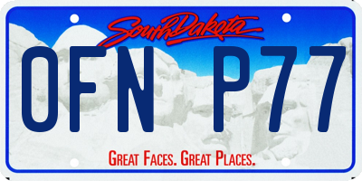 SD license plate 0FNP77