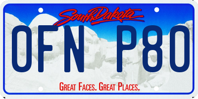 SD license plate 0FNP80