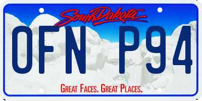 SD license plate 0FNP94