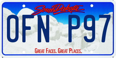 SD license plate 0FNP97