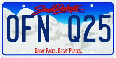 SD license plate 0FNQ25