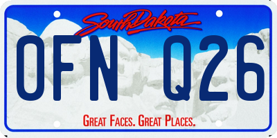SD license plate 0FNQ26