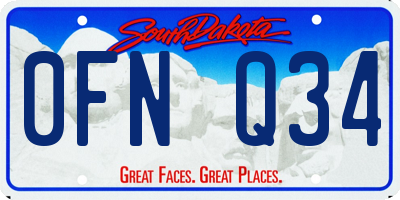 SD license plate 0FNQ34