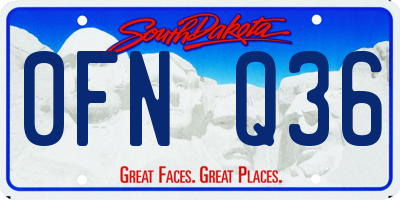 SD license plate 0FNQ36