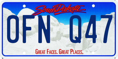 SD license plate 0FNQ47