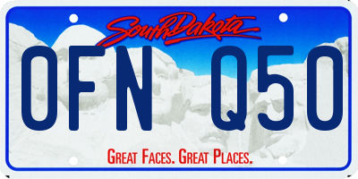 SD license plate 0FNQ50