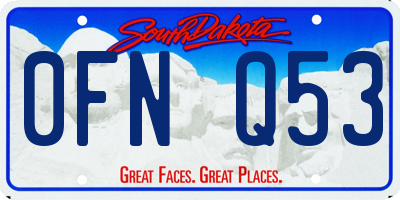 SD license plate 0FNQ53