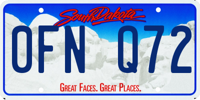 SD license plate 0FNQ72
