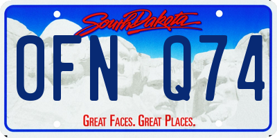 SD license plate 0FNQ74