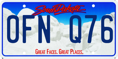 SD license plate 0FNQ76