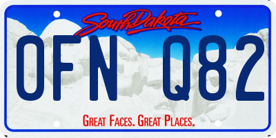 SD license plate 0FNQ82
