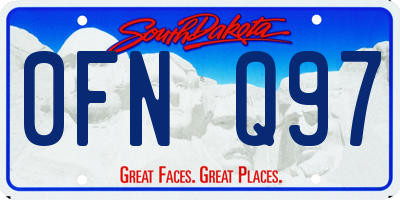 SD license plate 0FNQ97