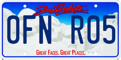 SD license plate 0FNR05