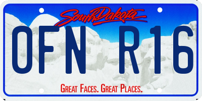 SD license plate 0FNR16