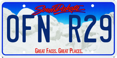 SD license plate 0FNR29