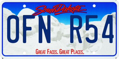 SD license plate 0FNR54