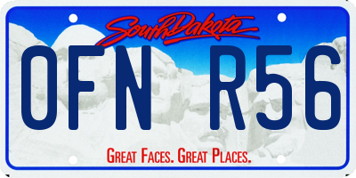 SD license plate 0FNR56