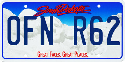 SD license plate 0FNR62