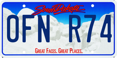 SD license plate 0FNR74