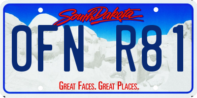 SD license plate 0FNR81