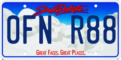 SD license plate 0FNR88