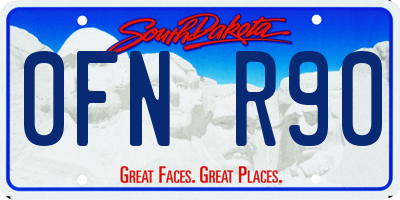 SD license plate 0FNR90