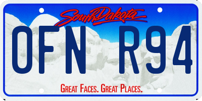 SD license plate 0FNR94