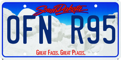 SD license plate 0FNR95