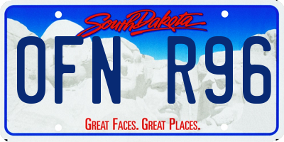 SD license plate 0FNR96