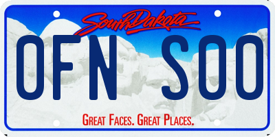 SD license plate 0FNS00