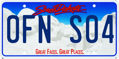 SD license plate 0FNS04