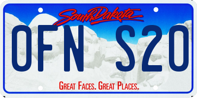 SD license plate 0FNS20