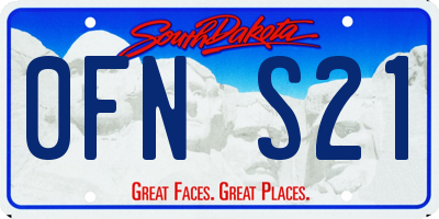 SD license plate 0FNS21