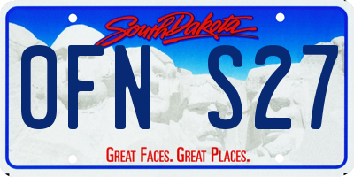 SD license plate 0FNS27