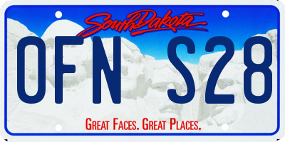 SD license plate 0FNS28