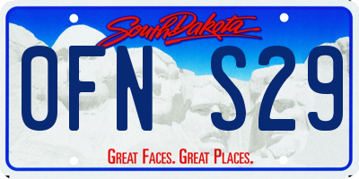 SD license plate 0FNS29