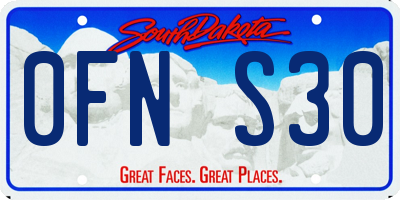 SD license plate 0FNS30