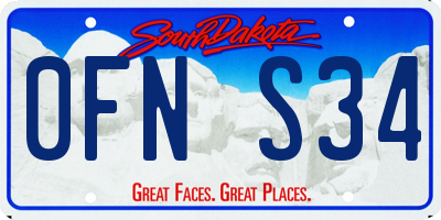 SD license plate 0FNS34