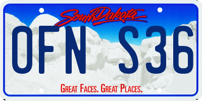 SD license plate 0FNS36