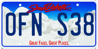 SD license plate 0FNS38