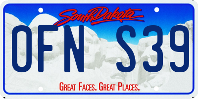 SD license plate 0FNS39