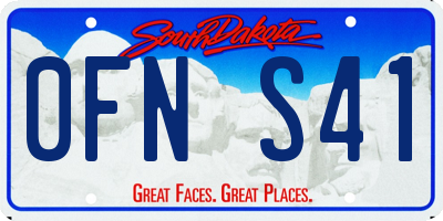 SD license plate 0FNS41