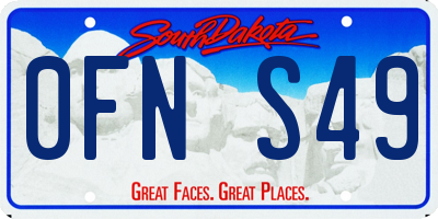 SD license plate 0FNS49