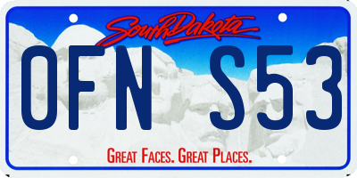 SD license plate 0FNS53