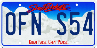 SD license plate 0FNS54