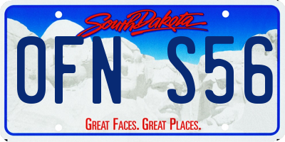 SD license plate 0FNS56