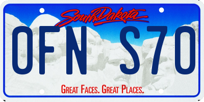 SD license plate 0FNS70