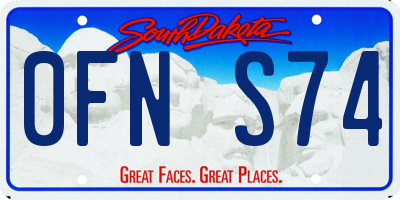 SD license plate 0FNS74