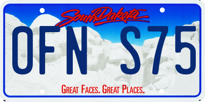 SD license plate 0FNS75