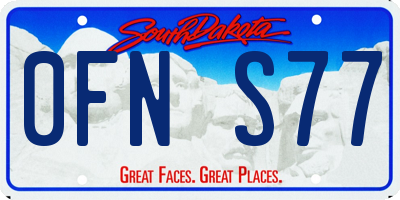 SD license plate 0FNS77